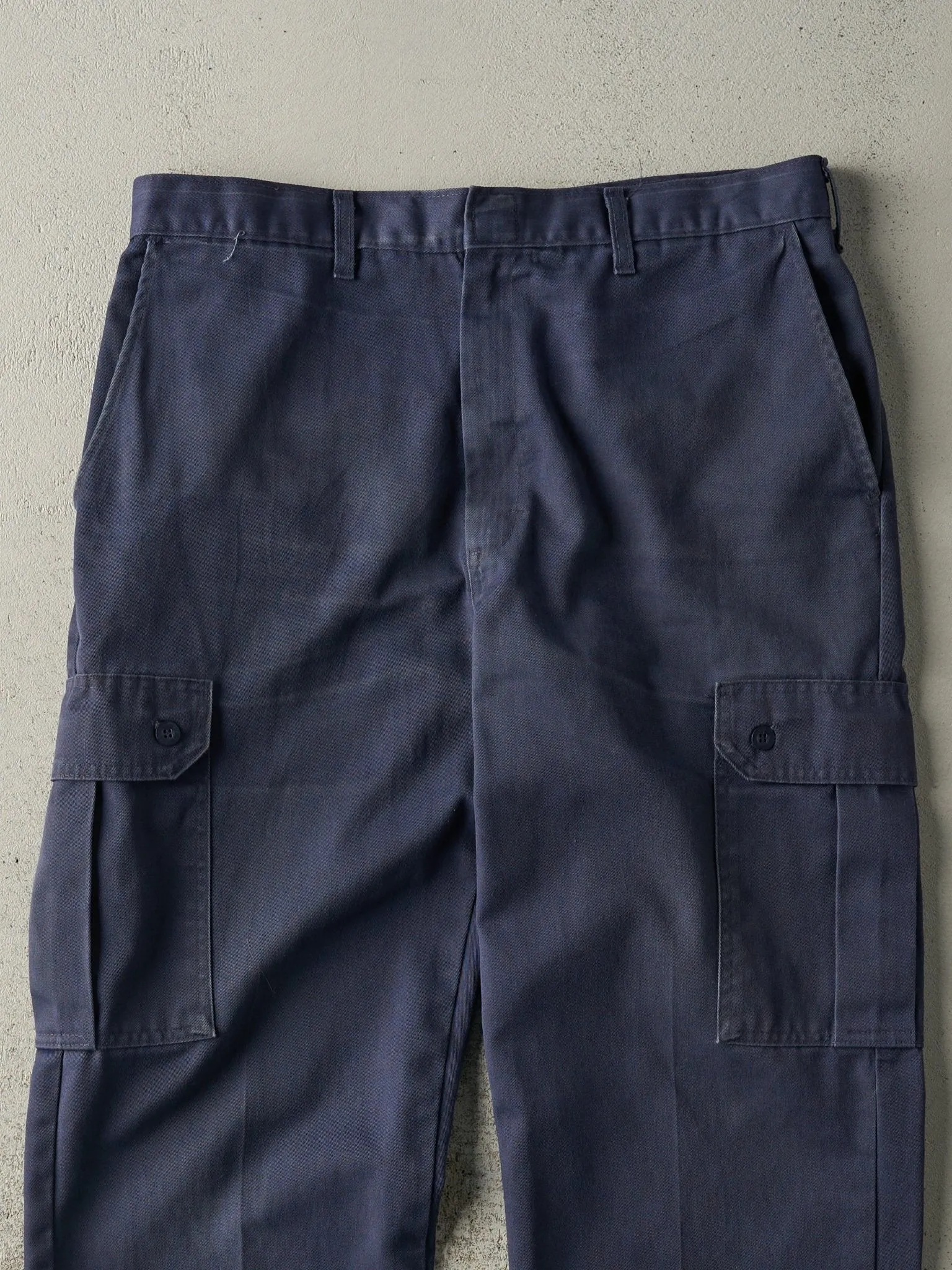Vintage 80s Navy Blue Military Cargo Pants (35.5x30)