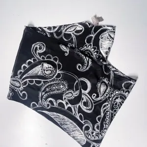 Vintage black and white abstract print scarf