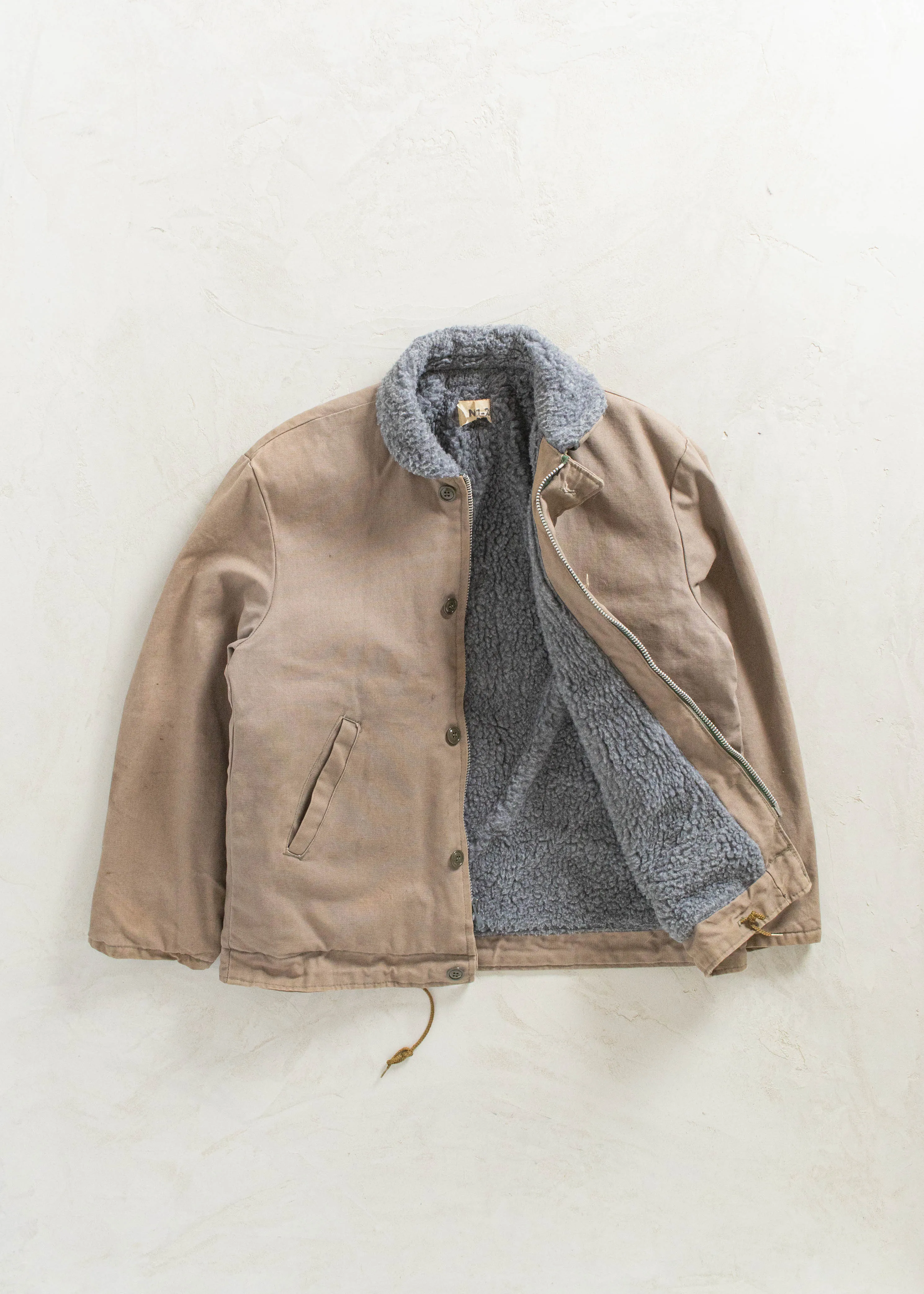 Vintage N1-2 Sherpa Lined Military Deck Jacket Size L/XL