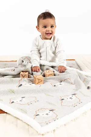 Wandering Lamb Sherpa Fleece Baby Blanket Quilt