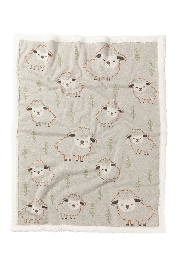 Wandering Lamb Sherpa Fleece Baby Blanket Quilt