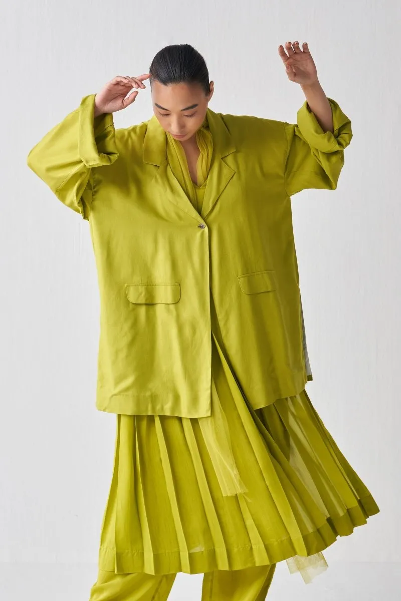 Wide Sleeve Jacket Co ord - Lime