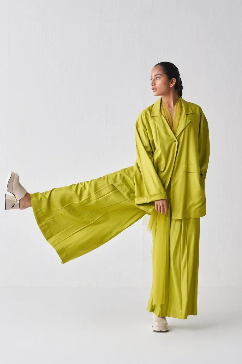 Wide Sleeve Jacket Co ord - Lime