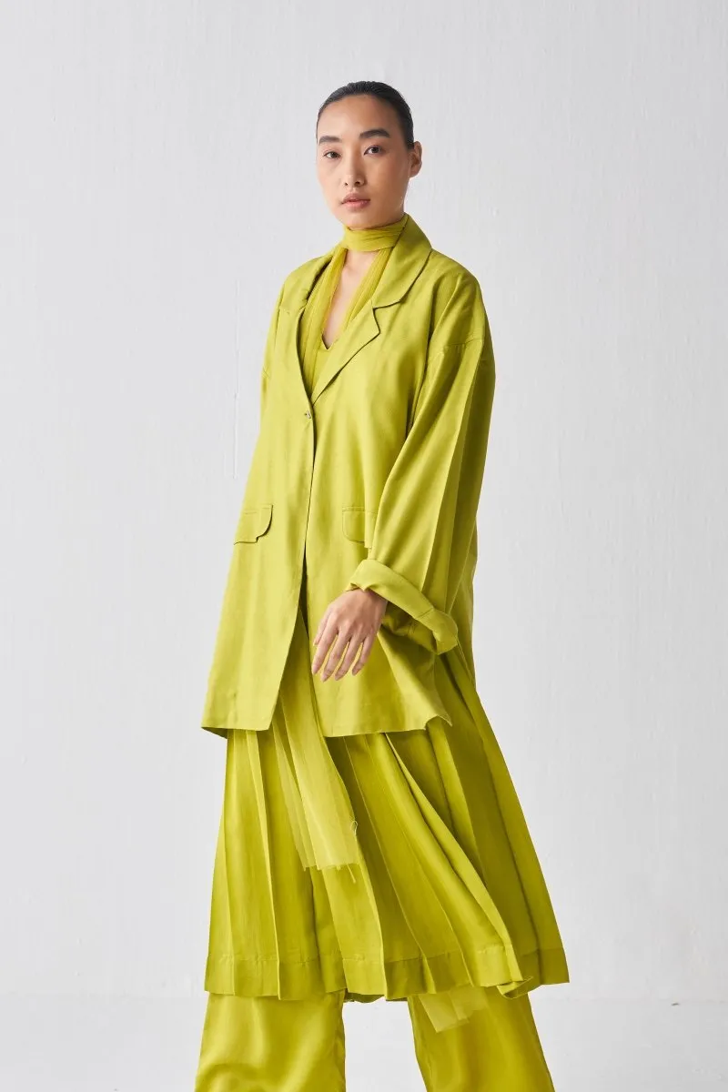 Wide Sleeve Jacket Co ord - Lime