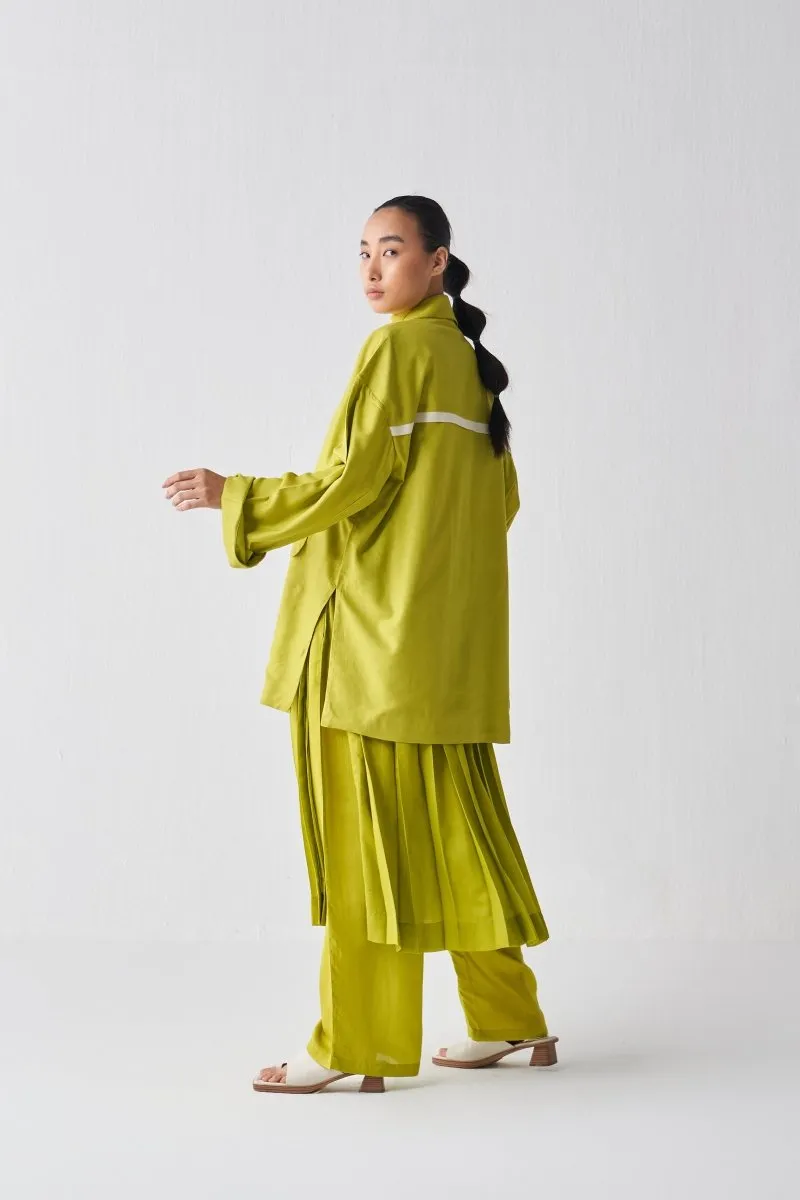 Wide Sleeve Jacket Co ord - Lime