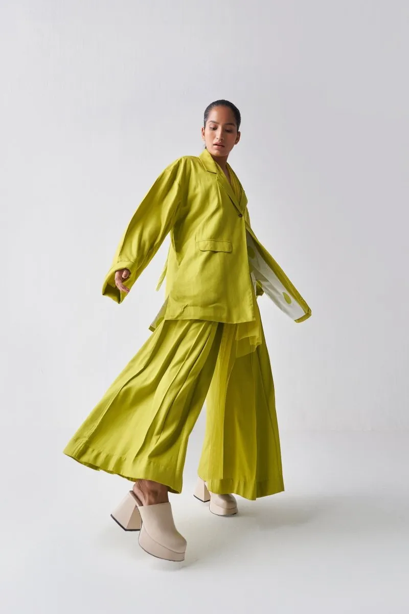 Wide Sleeve Jacket Co ord - Lime