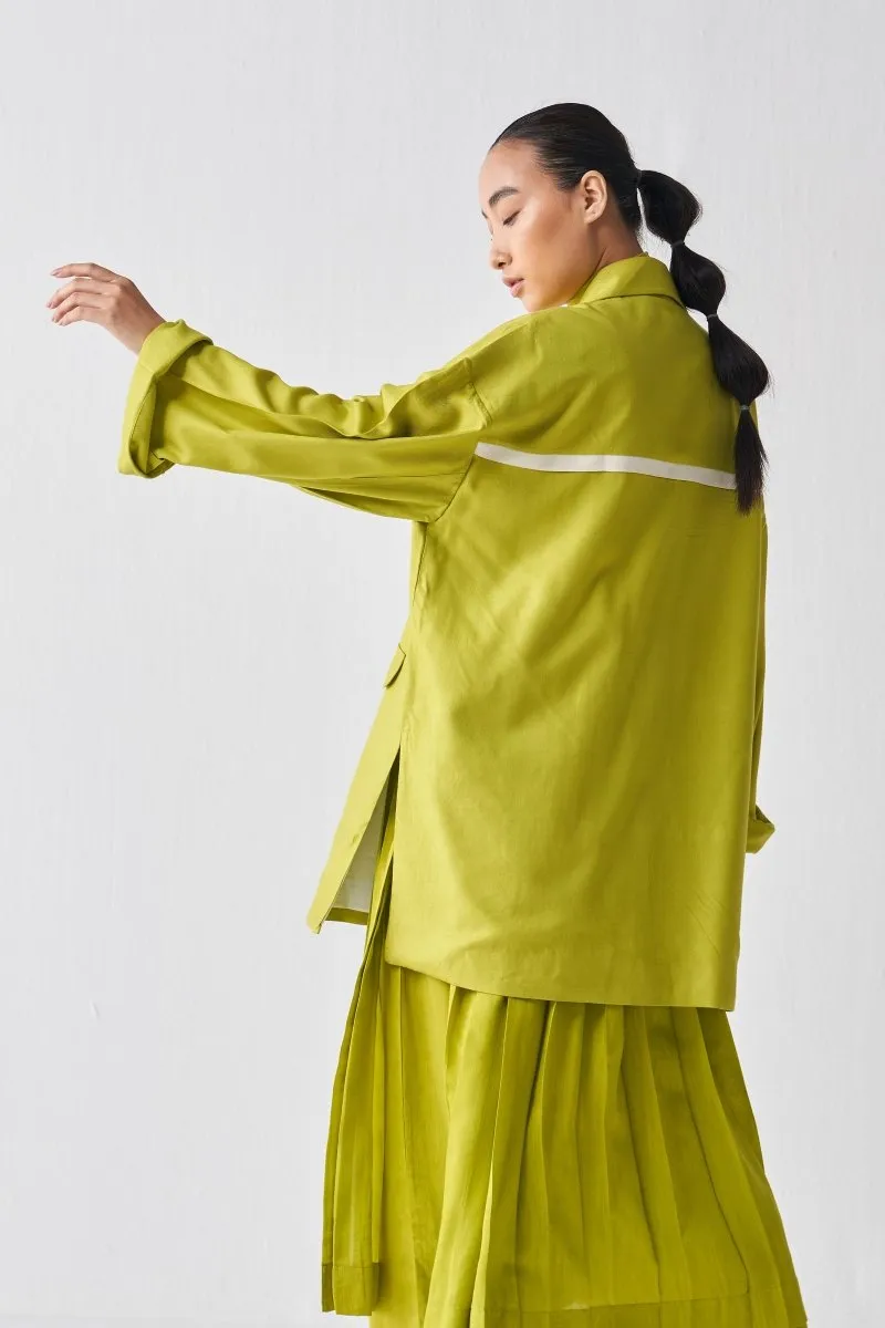 Wide Sleeve Jacket Co ord - Lime