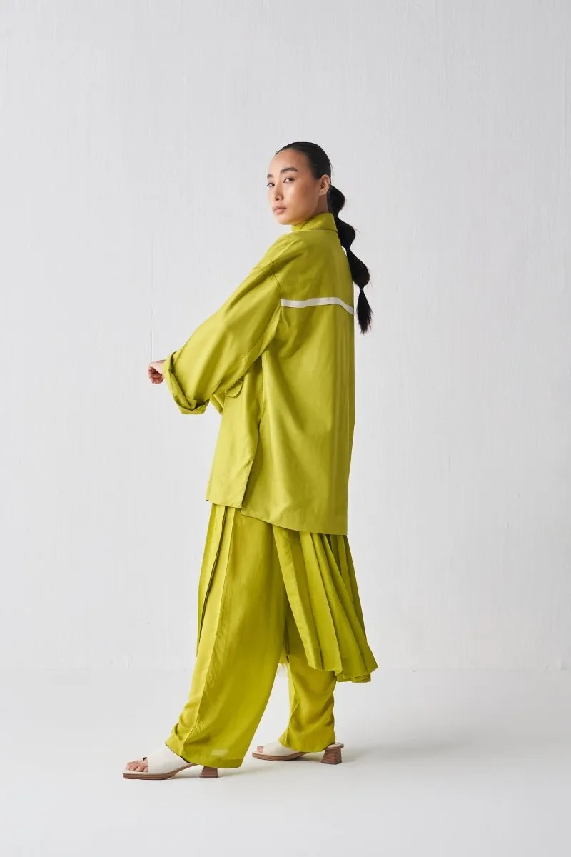 Wide Sleeve Jacket Co ord - Lime