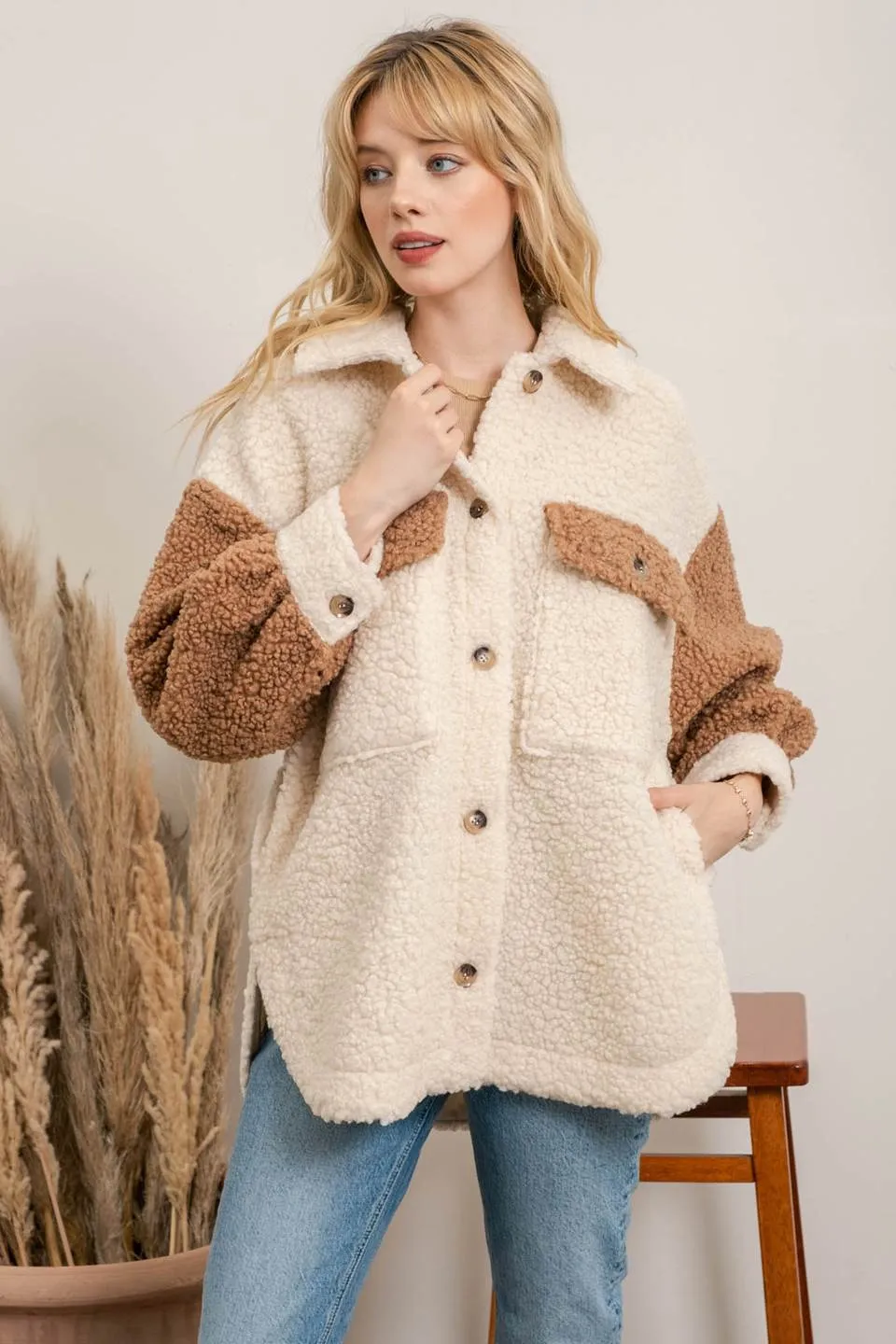 Wild And Woolly Shacket - Cream