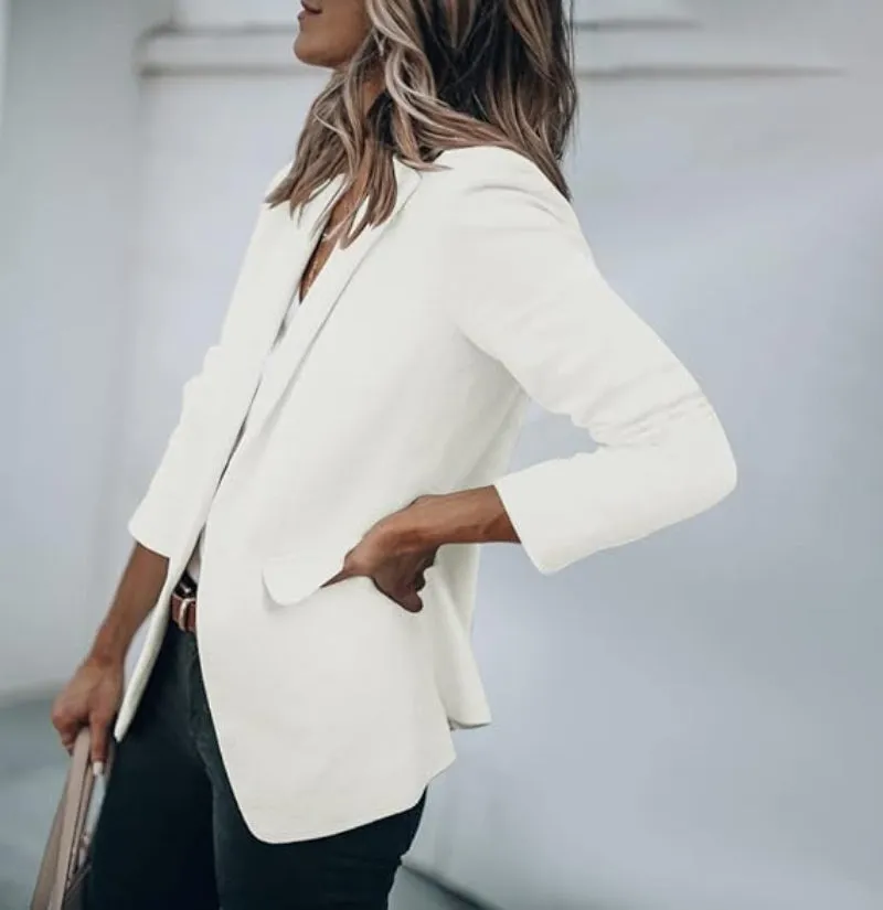 Women's Elegant Open Front Blazer with Pockets | Ideal for All Seasons