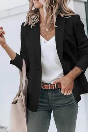 Women's Elegant Open Front Blazer with Pockets | Ideal for All Seasons