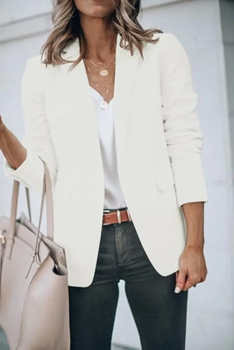 Women's Elegant Open Front Blazer with Pockets | Ideal for All Seasons