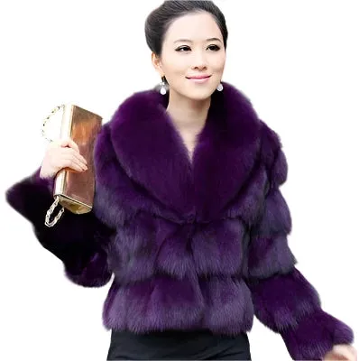 Women's Genuine Fox Fur Coat – Thick, Warm, Short-Style Natural Fox Fur Winter Jacket