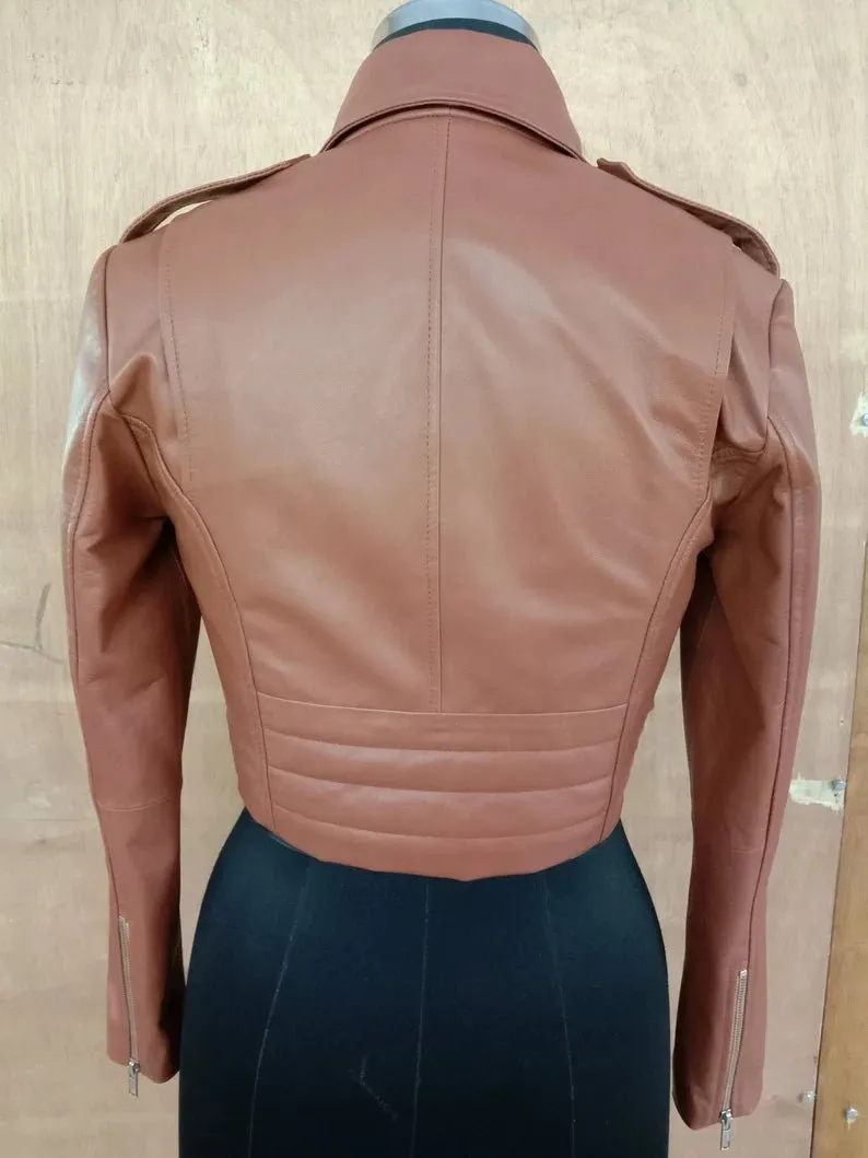 Women's Irish Crop Top Leather Jacket