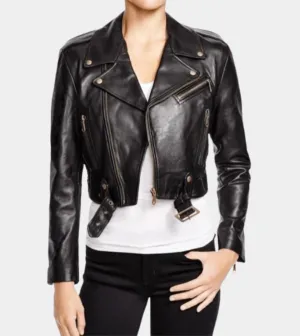 Women's Irish Crop Top Leather Jacket