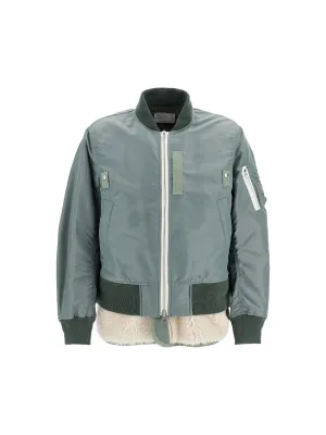 Wool Blend Bomber Jacket